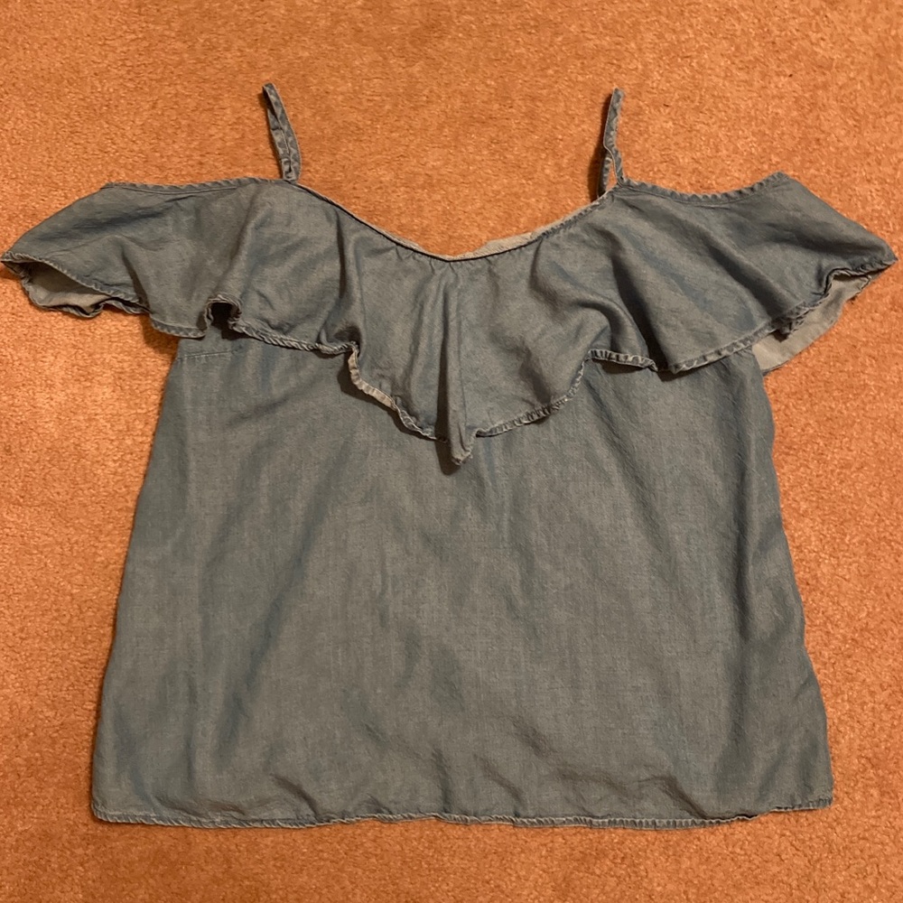 Old Navy off the shoulder blue Jean top